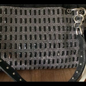 Black leather concealed carry Bling bag💕